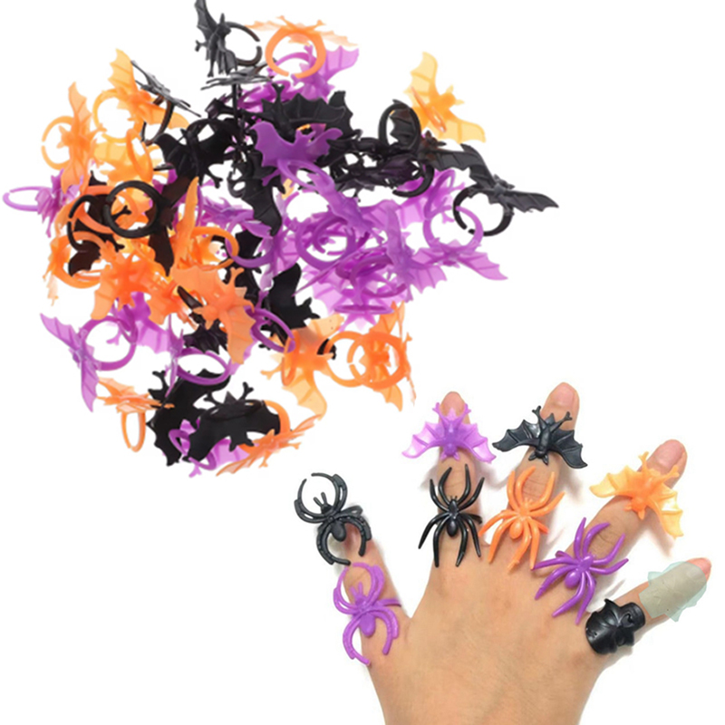 Cosplay Prop Filler - 30/60pcs Bat Spider Rings Gift Halloween