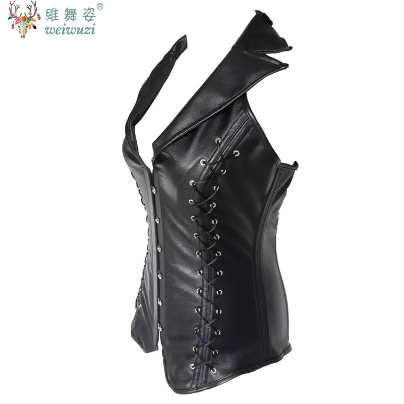 Black Sexy V-Neck PU Leather C – обзор и цена Boning Corset Steel