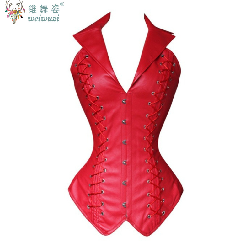 Black Sexy V-Neck PU Leather C – обзор и цена Boning Corset Steel