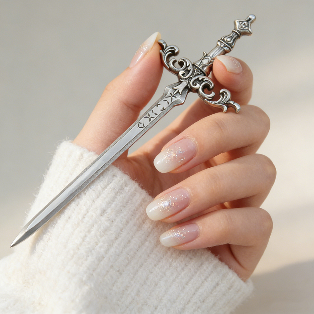 1pc Silver-Tone Sword Hair Sti – обзор и цена Cosplay Prop Dagger
