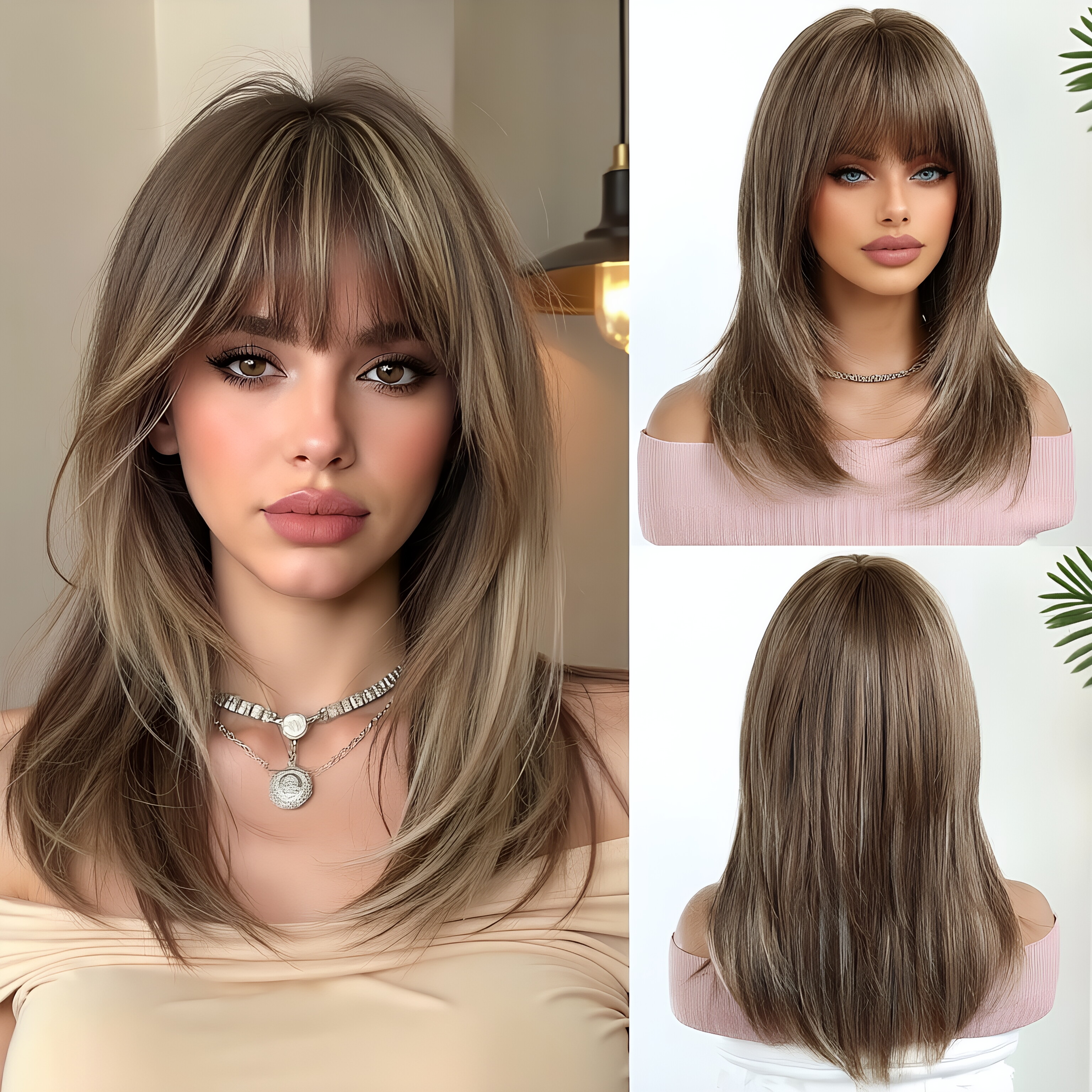 Daily light brown wig, headban – обзор и цена Wig Fiber Net