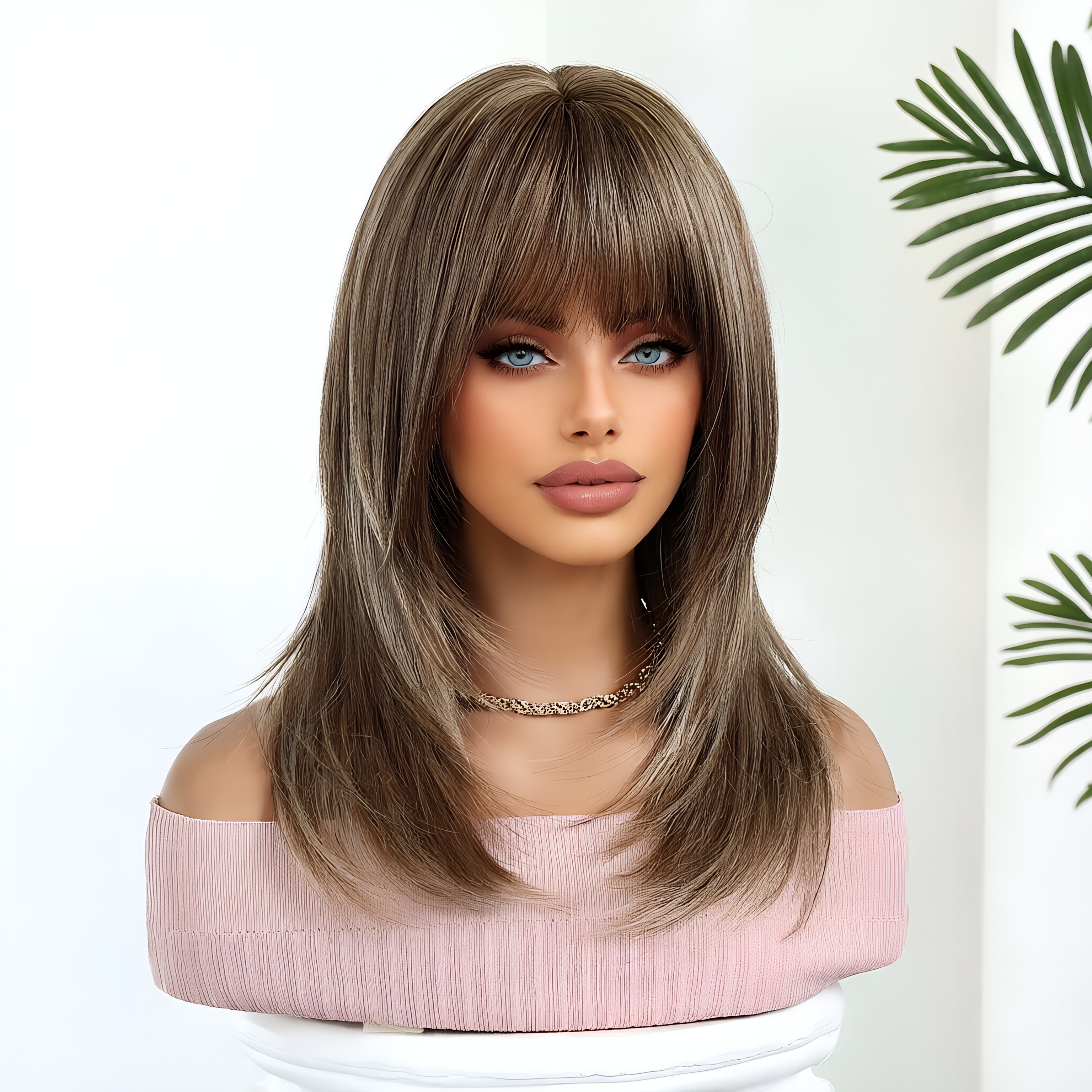 Daily light brown wig, headban – обзор и цена Wig Fiber Net