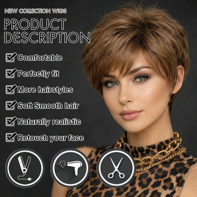 Women Short Pixie Cut Syntheti – обзор и цена Wig Fiber Net