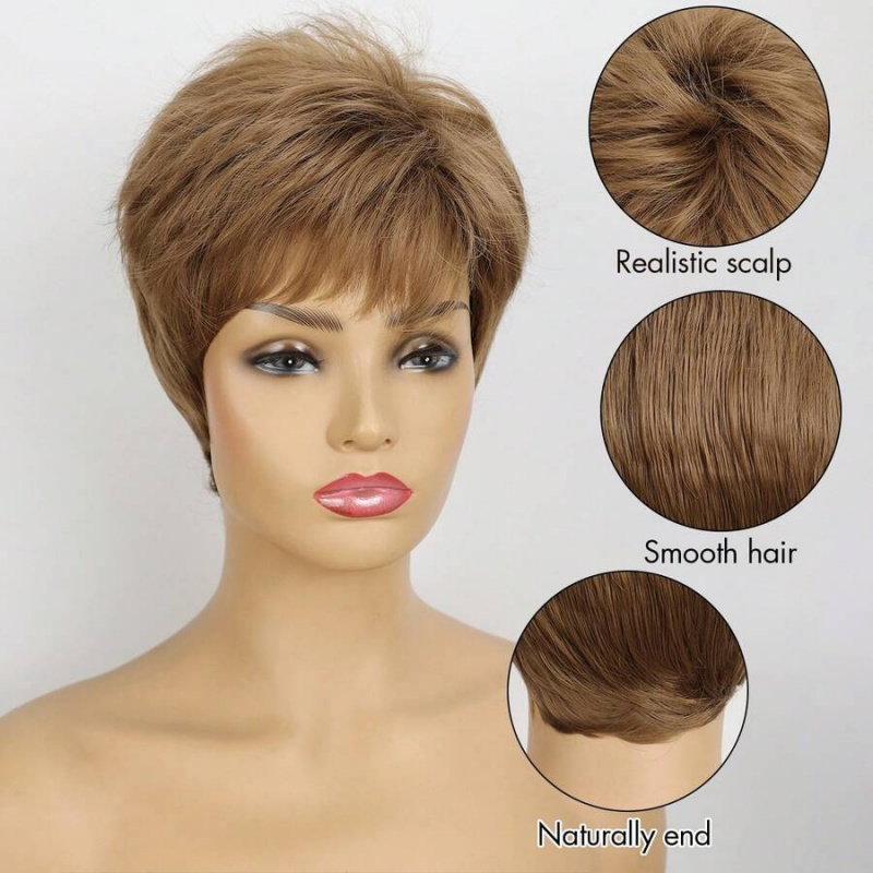 Women Short Pixie Cut Syntheti – обзор и цена Wig Fiber Net