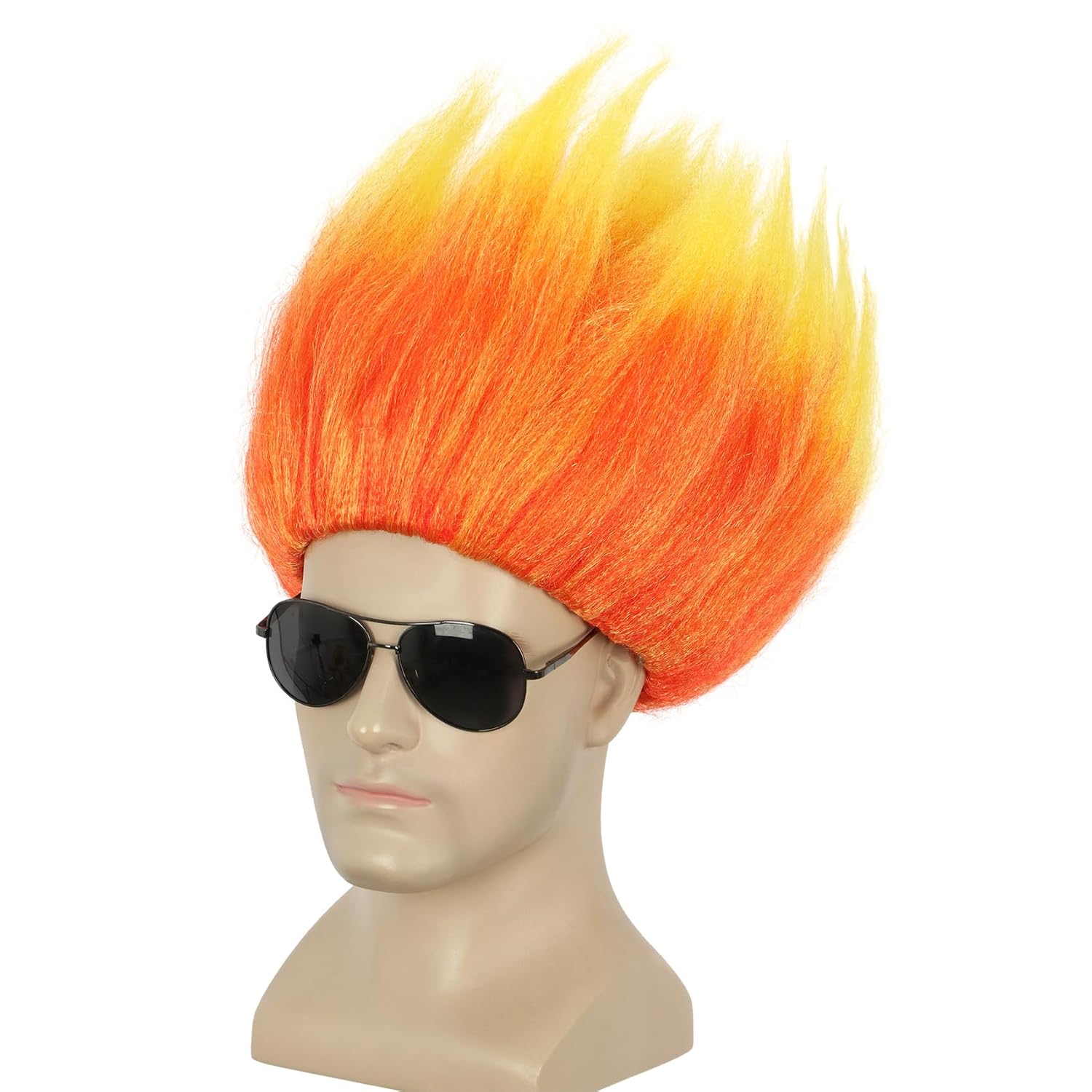 Short Orange Wig Spiky Anime W – обзор и цена Cosplay Flame Prop